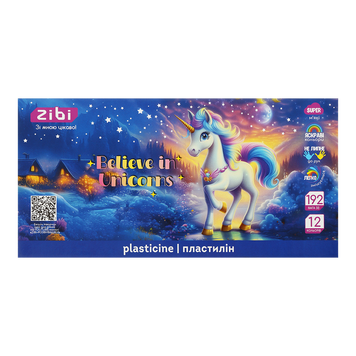 Пластилін UNICORN 12 кольорів, 192г, KIDS Line ZB.6282 фото