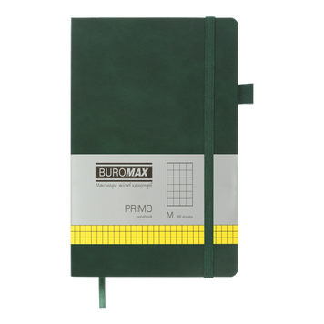 Книга записна PRIMO 125*195, 96 арк., клітинка, обкл. штучна шкіра, зелений BM.291161-04 фото