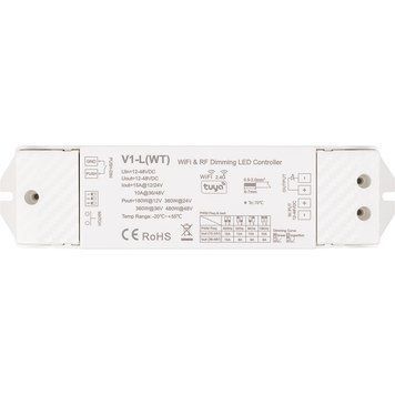 V1-L(WT) контроллер для светодиодных лент, 12-48V, 1x15A, Push-Dimm, Tuya, Wi-Fi HS084646 фото