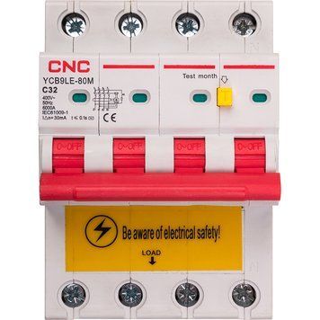 Диференційний автоматичний вимикач CNC YCB9LE-80M 4P C16 6000A 30mA 230V NV821921 фото