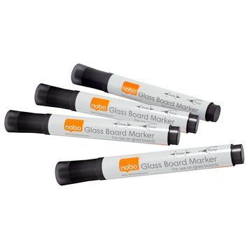 Набор маркеров Glass Whiteboard Marker черные (4), арт.1905322 1905322 фото