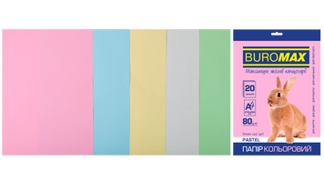Набор цветной бумаги PASTEL, 5 цв., 20 л., А4, 80 г/м&sup2; BM.2721220-99 фото