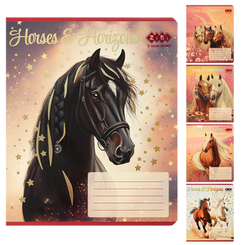 Зошит учнівський шкільний HORSES, 24арк., клітинка, KIDS LINE ZB25.1770K фото