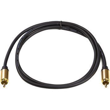 Кабель коаксіальний PowerPlant RCA 26AWG, 1 м, чорний CA911752 фото