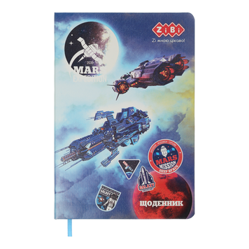 Школьный дневник SPACE, В5, 48 л., тверд. обл., иск.кожа / поролон, т.синий ZB.13234-03 фото