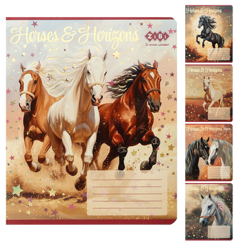 Зошит учнівський шкільний HORSES, 24арк., лінія, KIDS LINE ZB25.1770L фото