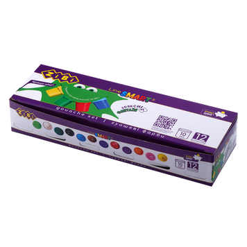 Гуашь 12 цветов х 10мл, SMART Line ZB.6651 фото