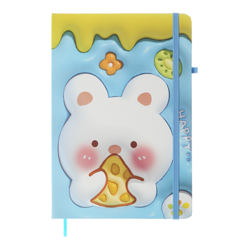 Книжка записна YAMMY на гумці, А5, 80 арк., клітинка., офсет крем., тв.лам.обл., блакитна, KIDS LINE ZB.115106 фото