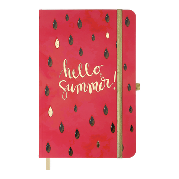 Книжка записна TRENDY, на гумці, 136х207мм, 96 арк., кліт., офсет крем., тв.лам.обкл., малинова BM.255111-29 фото