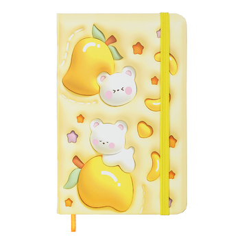 Книжка записна YAMMY на гумці, А6, 80 арк., клітинка., офсет крем., тв.лам.обл., жовта, KIDS LINE ZB.116101 фото