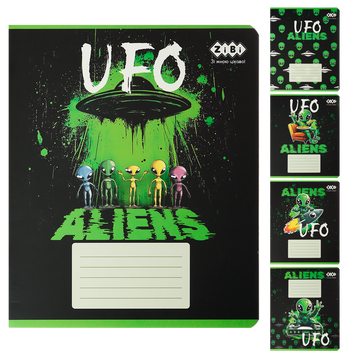 Зошит учнівський шкільний UFO, 24арк., лінія, KIDS LINE ZB25.1771L фото