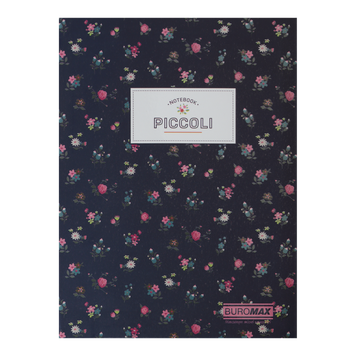 Записна книжка PICCOLI, А5, 80 арк., клітинка, інтегральна обкладинка, темно-синя BM.24522101-03 фото