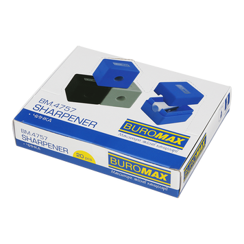 Точилка CUBE, RUBBER TOUCH, 1 отв., контейнер, пластик. корпус, ассорти BM.4757 фото