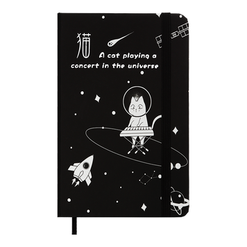 Книжка записна COSMO на гумці, А6, 80 арк., клітинка., офсет крем., тв.лам.обл., чорна, KIDS LINE ZB.116102 фото
