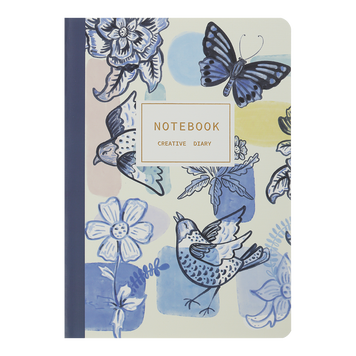 Книга для нотаток NATURE, А5, 32 арк., клітинка, прошита обкладинка, синя BM.24822101-02 фото