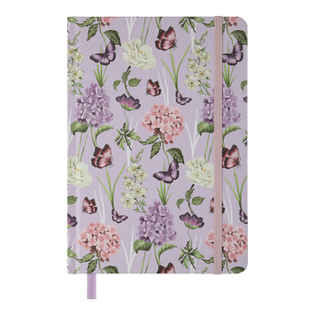 Книжка записна GENTLE, на гумці, А5, 96 арк., клітинка, офсет крем., тв.лам.обл., лавандова BM.255113-39 фото