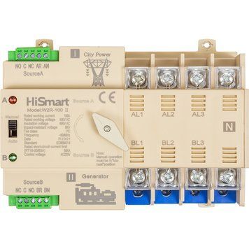 Автоматический переключатель HiSmart W2R-4P 220V 100A HS082505 фото