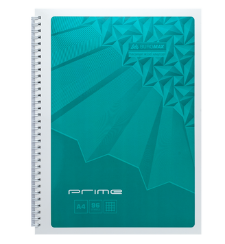Зошит для нотаток PRIME, А4, 96 арк., клітинка, картонна обкладинка, бірюзовий BM.24451101-06 фото