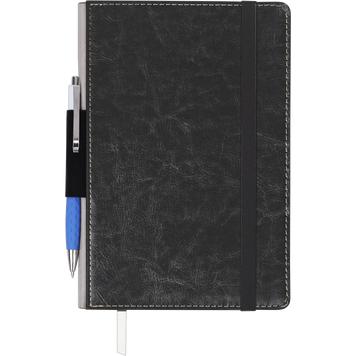 Блокнот діловий CODE, L2U, А5, 96 арк., клітинка, чорний, шт.шкіра BM.295106-01 фото