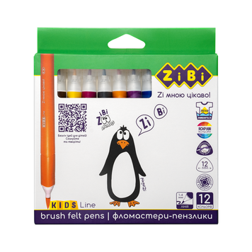 Фломастери брашеві, 12 кол., JUMBO, KIDS Line ZB.2822 фото