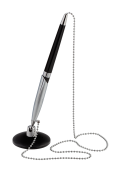 Ручка кулькова на підставці SILVER DeskPen, L2U, 0,7 мм, пласт.корпус, сині чорнила BM.8146-01 фото