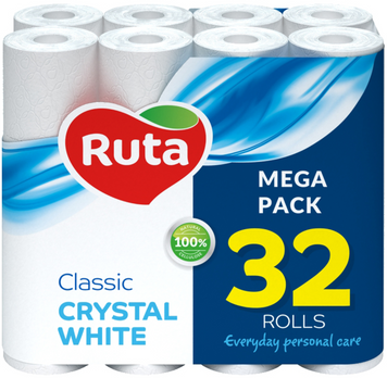 Бумага туалетная "Classic" 32 рул., на гильзе, 2-х сл., белый RUTA rt.92670 фото