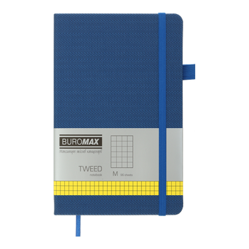 Книга записна TWEED 125*195, 96 арк., клітинка, обкл. штучна шкіра, синій BM.291163-02 фото