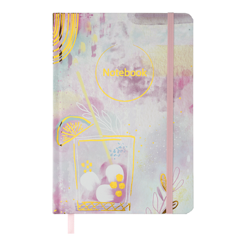 Книжка записна ABSTRACT, на гумці, А5, 96 арк., клітинка, офсет крем., тв.лам.обл., світло-рожева BM.255115-43 фото
