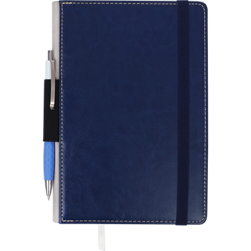 Блокнот діловий CODE, L2U, А5, 96 арк., клітинка, т-синій, шт.шкіра BM.295106-03 фото