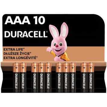 Батарейка Duracell AAA щелочные 10 шт. в упаковке 0000AAA фото