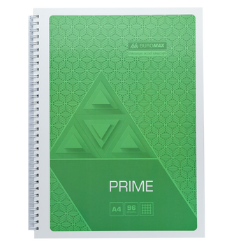 Зошит для нотаток PRIME, А4, 96 арк., клітинка, картонна обкладинка, салатовий BM.24451101-15 фото