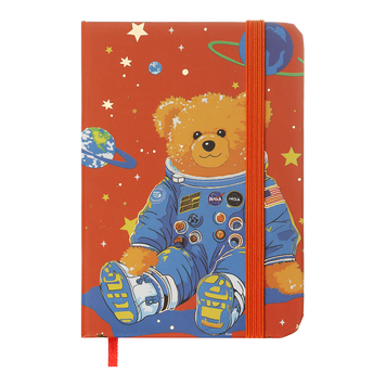Книжка записна BEAR на гумці, А7, 80 арк., клітинка., офсет крем., тв.лам.обл., помаранчева, KIDS LINE ZB.117103 фото