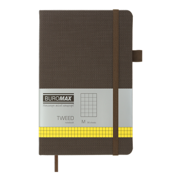 Книга записна TWEED 125*195, 96 арк., клітинка, обкл. штучна шкіра, сірий BM.291163-09 фото