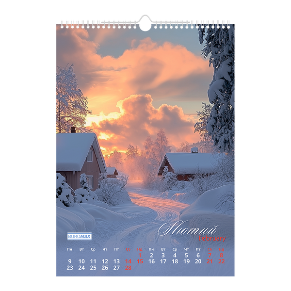 Календар настінний 2026 р., А3, 1 пружина, Seasons landscape BM.210603 фото