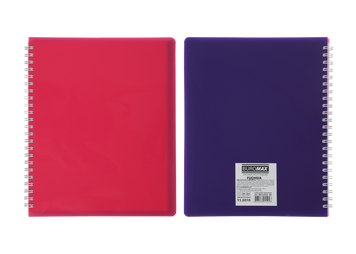 Тетрадь для записей FUCHSIA, В5, 96 л., клетка, с разделителем, пластиковая обложка, фуксия/фиолет. BM.2464-84 фото