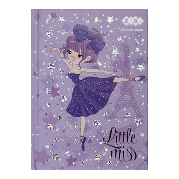 Блокнот LITTLE MISS, А6, 64 л., клетка, тв. обл., мат. ламин.+лак, фиолетовый, KIDS Line ZB.12714-07 фото