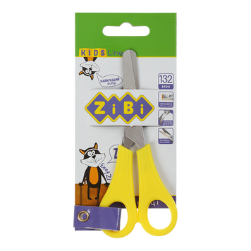 Ножиці дитячі з лінійкою 132мм, жовті, KIDS Line ZB.5001-08 фото