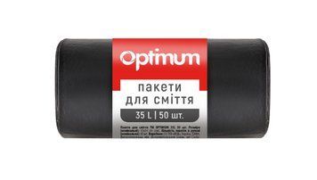 Пакети для смiття, п/е, 45*54, 6.5 мкм, чорні, HD, 35л/50 шт, OPTIMUM (50шт/ящ) PRO SERVICE pr.16117809 фото
