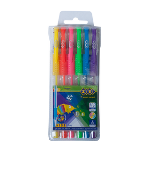 Набір з 6 гелевіх ручок NEON в пластиковому пеналі, KIDS Line ZB.2201-99 фото