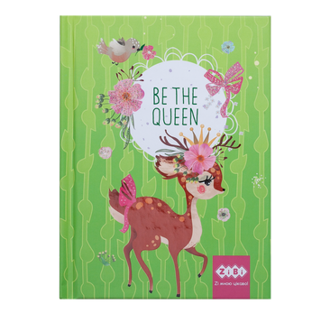 Блокнот BE THE QUEEN, А-6, 64л., кл., тв. обкл., мат. лам.+лак, гліт, салатовий ZB.12713-15 фото