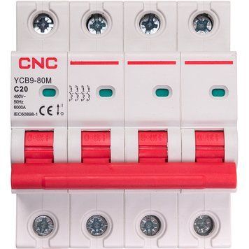 Модульний автоматичний вимикач CNC YCB9-80M 4P C20 6ka NV821600 фото