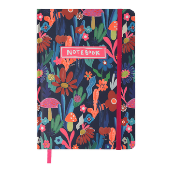 Книжка записна FLORA, на гумці, А5, 96 арк., клітинка, офсет крем., тв.лам.обл., рожева BM.255118-10 фото