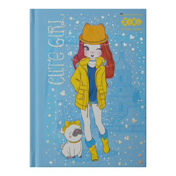 Блокнот CUTE GIRL, А6, 64 л., клетка, тв. обл., мат. ламин.+лак, жёлтый, KIDS Line ZB.12715-08 фото