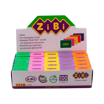 Ластик DRIVE, 26х18х8мм, 100 шт. в шоубоксе, KIDS Line ZB.5420 фото