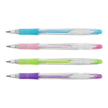 Ручка шариковая автоматическая CRYSTAL, PASTEL, 0,7 мм, пласт.корпус, рез.грип, синие чернила BM.8210 фото