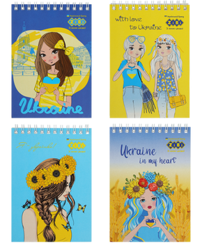 Блокнот на пружині зверху, А-6, 40 арк., PATRIOT "PRETTY GIRLS", картонна обкладинка, KIDS Line ZB.12133 фото
