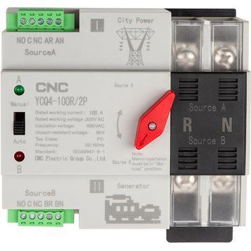 Автоматичний перемикач CNC YCQ4-100R/2P 220V 100A NV822454 фото