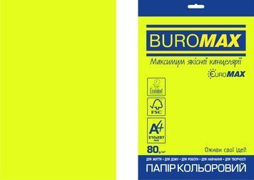 Папір кольоровий NEON, EUROMAX, жовтий, 20 арк., А4, 80 г/м&sup2; BM.2721520E-08 фото