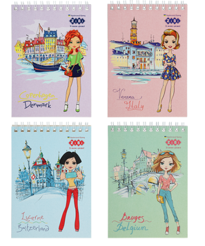 Блокнот на пружині зверху TRAVEL GIRLS, А6, 40 арк., карт.обкл., KIDS Line ZB.12136 фото