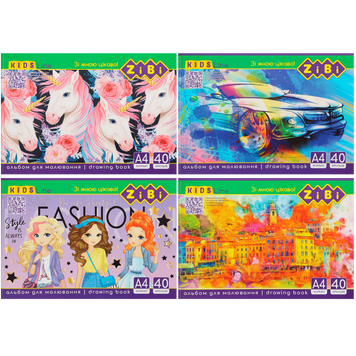 Альбом для малювання на скобі, 40 аркушів, 120 г/м2, KIDS Line ZB.1426 фото